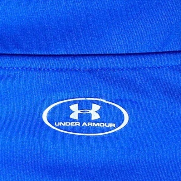 Under Armour Running Pullover Half Zip Jacket Royal Blue Semi-fitted Heat Gear - Picture 8 of 9